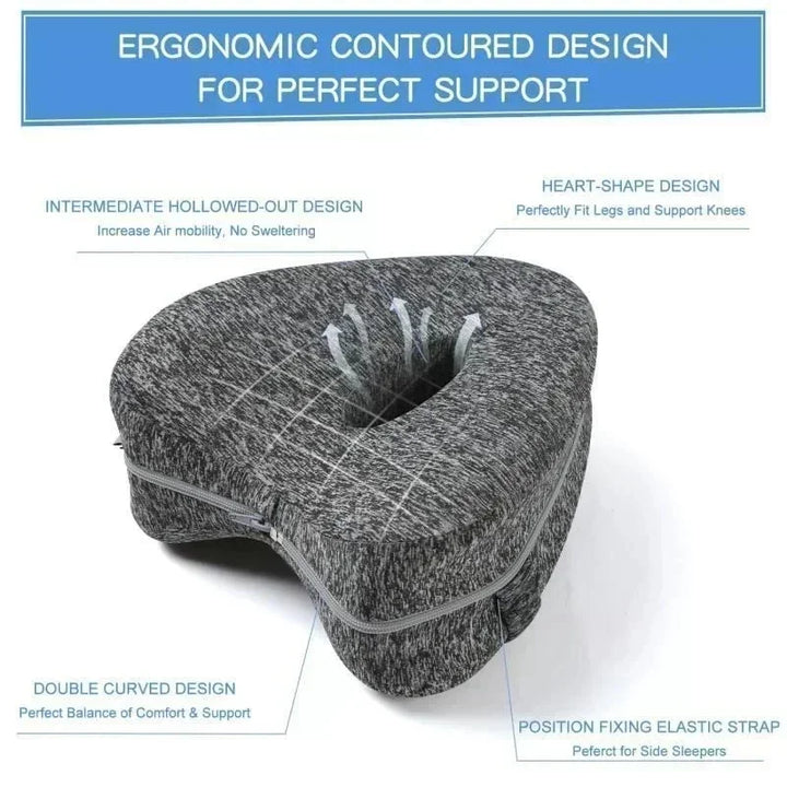 Almohada Ergonómica para Piernas | Alivio del Dolor de Espalda, Caderas y Ciática.